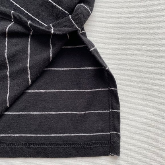 VINCE. Variegated Boatneck Stripe Top Dusk / Black - Picture 3 of 4